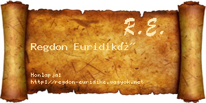 Regdon Euridiké névjegykártya